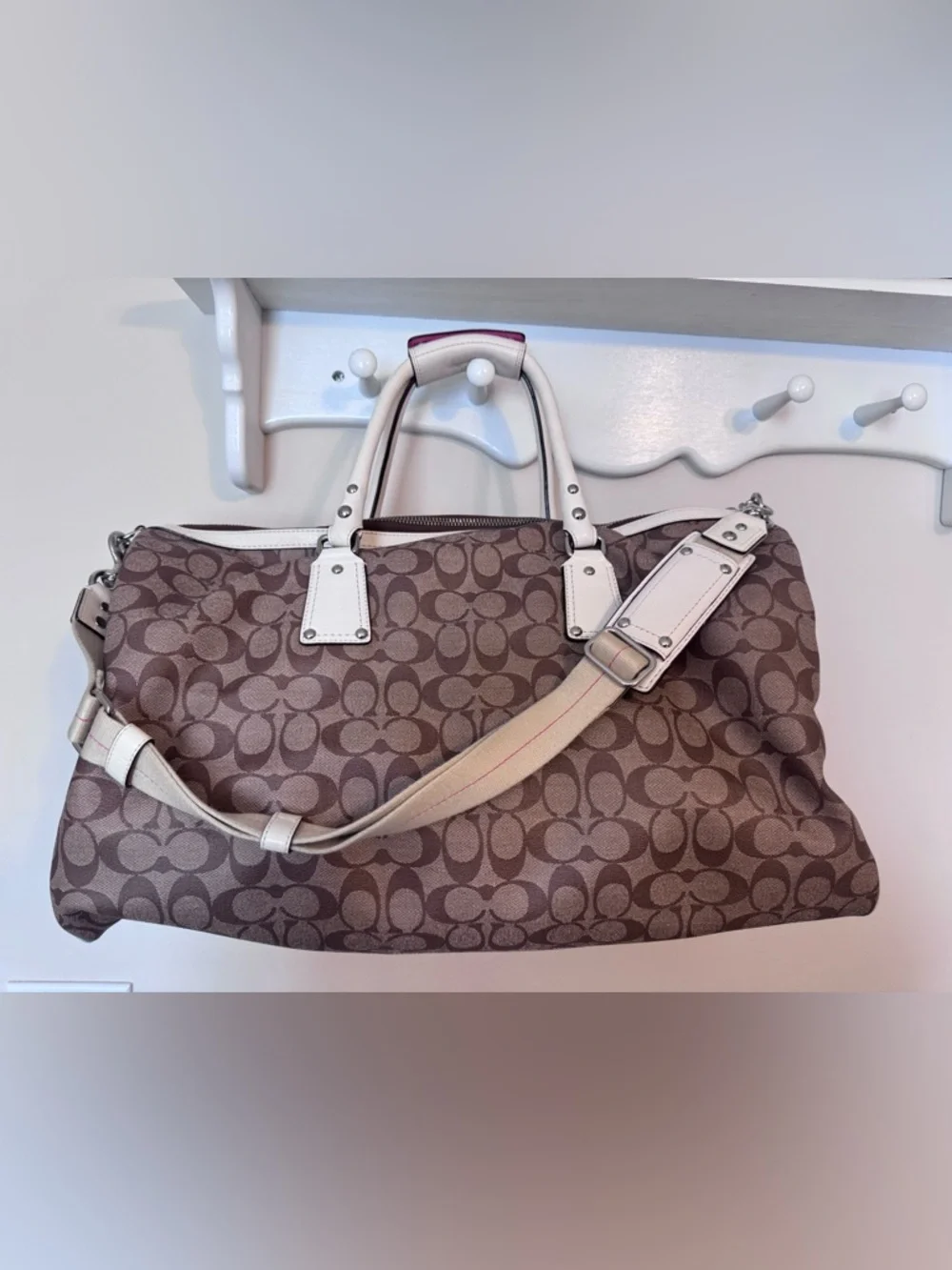 COACH *Rare* Sig C Stripe Coated Canvas Small Duffel Bag - Picture 4 of 10